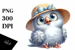 Funny Baby Dove Sun Hat Clipart Product Image 1