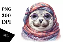 Funny Seal Portrait Smiling - Summer Clipart Product Image 3