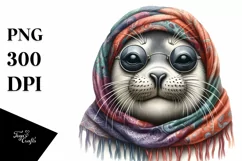 Funny Seal Portrait Smiling - Summer Clipart Product Image 1