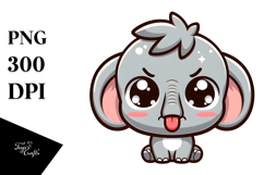 Cute Elephant with Wide Eyes PNG Product Image 1