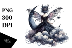 Gothic Fairy on Cloud, Transparent PNG Product Image 1