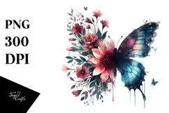 Grunge Flower Painting PNG Product Image 1