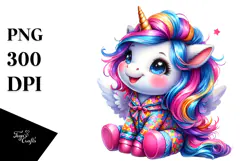 Vibrant Baby Unicorn PNG Product Image 1