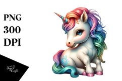 Colorful Unicorn with Italian Piazza PNG Product Image 1
