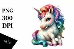 Colorful Unicorn with Italian Piazza PNG Product Image 1