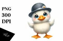 Funny Watercolor Duck Clipart Product Image 3