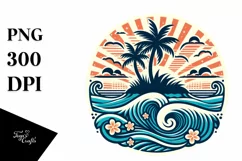 Tropical Island Waves Clipart | Clipart Product Image 3