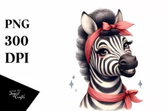Washed Zebra Funny Cute Vintage Portrait | Sublimation Product Image 1