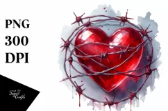 Red Heart Digital Painting PNG Product Image 1
