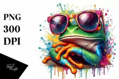 Colorful Quirky Frog Sunglasses | Clipart Product Image 3