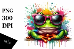 Colorful Quirky Frog Sunglasses | Clipart Product Image 3