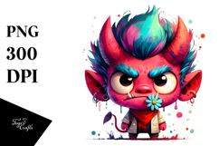 Funny Little Demon Design, Vibrant PNG Product Image 1