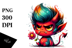 Funny Little Demon Design, Vibrant PNG Product Image 1