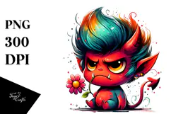 Funny Little Demon Design, Vibrant PNG Product Image 1