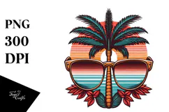 Retro Tropical Tree Sunglasses, 20 oz Tumbler Product Image 1