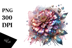 Floral White Background Watercolor Zinnia Product Image 1