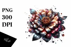 Floral White Background Watercolor Zinnia Product Image 3