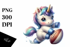 Baby Unicorn, Rugby Playing | Sublimation | Clipart Product Image 3