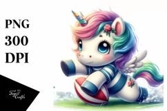 Cute Baby Unicorn Rugby | Sublimation | Clipart Product Image 1