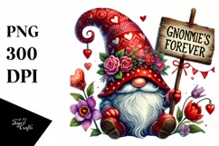 Valentines Gnome with Detailed Hat PNG Product Image 1