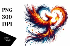 Fire and Ice Pheonix Bird Paint Brush Art Product Image 1