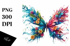 a Vibrant Abstract Butterfly Body PNG Product Image 1