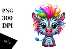 Crazy Baby Zebra with Big Eyes | Sublimation | Clipart Product Image 1