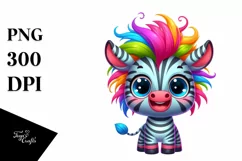 Crazy Baby Zebra with Big Eyes | Sublimation | Clipart Product Image 1