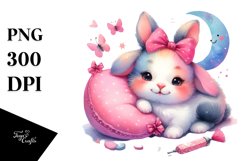 Smiling Cute Baby Bunny PNG Product Image 1