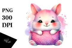 Smiling Cute Pink-ish Bunny PNG Product Image 1