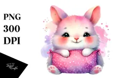 Smiling Cute Pink-ish Bunny PNG Product Image 1