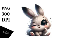Playful Bunny with Winking Eye PNG Product Image 1
