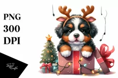 Watercolor Bernese Mountain Dog PNG Product Image 1