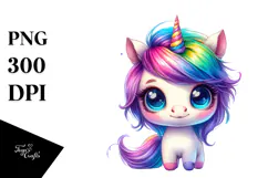 Cute Baby Unicorn, Transparent PNG Product Image 1