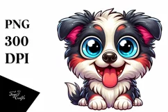 Enthusiastic Funny Border Collie Cartoon | Clipart Product Image 3