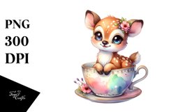 Colorful Deer in Tea Cup Clipart Product Image 1