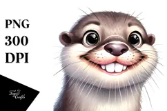 Proud Otter Goofy Smile PNG Product Image 1