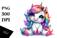 Funny Unicorn Sitting PNG Product Image 1