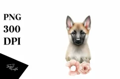 Colorful Watercolor Malinois | Sublimation | Clipart Product Image 1