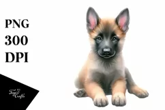 Watercolor Cute Pastel Malinois | Sublimation | Clipart Product Image 3