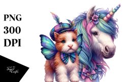 Colorful Pastel Baby Unicorn Scottish Highland PNG Product Image 1