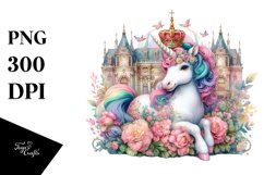 Colorful Baby Unicorn with Elizabethan Court PNG Product Image 3