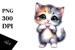 Cute Kitten with Big Eyes | Sublimation | Clipart Product Image 1