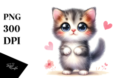 Cute Kitten with Big Eyes | Sublimation | Clipart Product Image 1