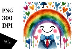 Colorful Rainbow with Hearts, PNG Product Image 1