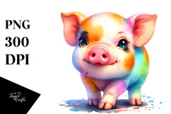 Simple Baby Pig Drawing | Clipart Product Image 1