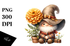 Gnome with Big Hat Watercolor PNG Product Image 1