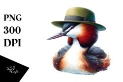 Vibrant Watercolor Grebe Hat | Sublimation | Clipart Product Image 3