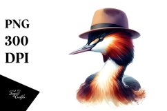 Vibrant Watercolor Grebe Hat | Sublimation | Clipart Product Image 3