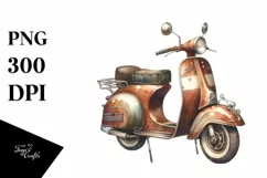 Vintage Rusted Scooter Stars | Sublimation Clipart Product Image 1